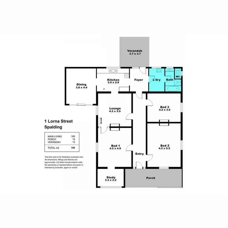Floorplan of Homely house listing, 1 Lorna Street, Spalding SA 5454