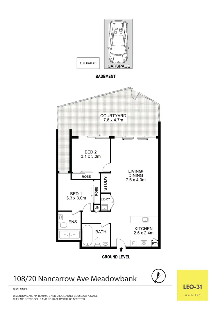 Floorplan of Homely apartment listing, Unit 108/20 Nancarrow Ave, Meadowbank NSW 2114