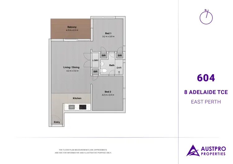 Floorplan of Homely apartment listing, Unit 604/8 Adelaide Terrace, East Perth WA 6004