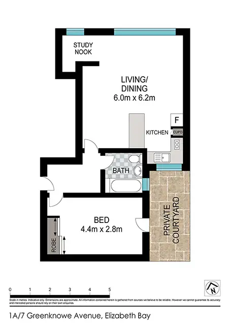Floorplan of Homely unit listing, Unit 1A/7 Greenknowe Ave, Elizabeth Bay NSW 2011