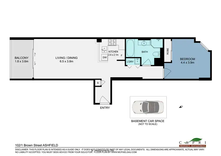 Floorplan of Homely apartment listing, 102/1 Brown Street, Ashfield NSW 2131