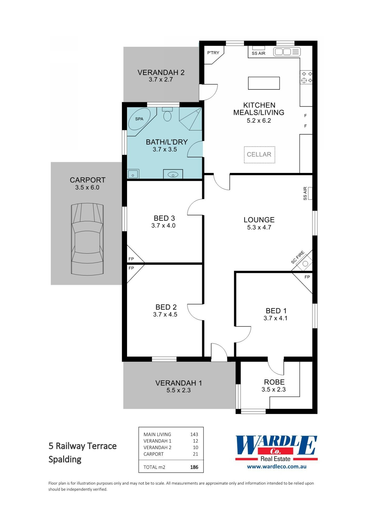 Floorplan of Homely house listing, 5 Railway Tce, Spalding SA 5454