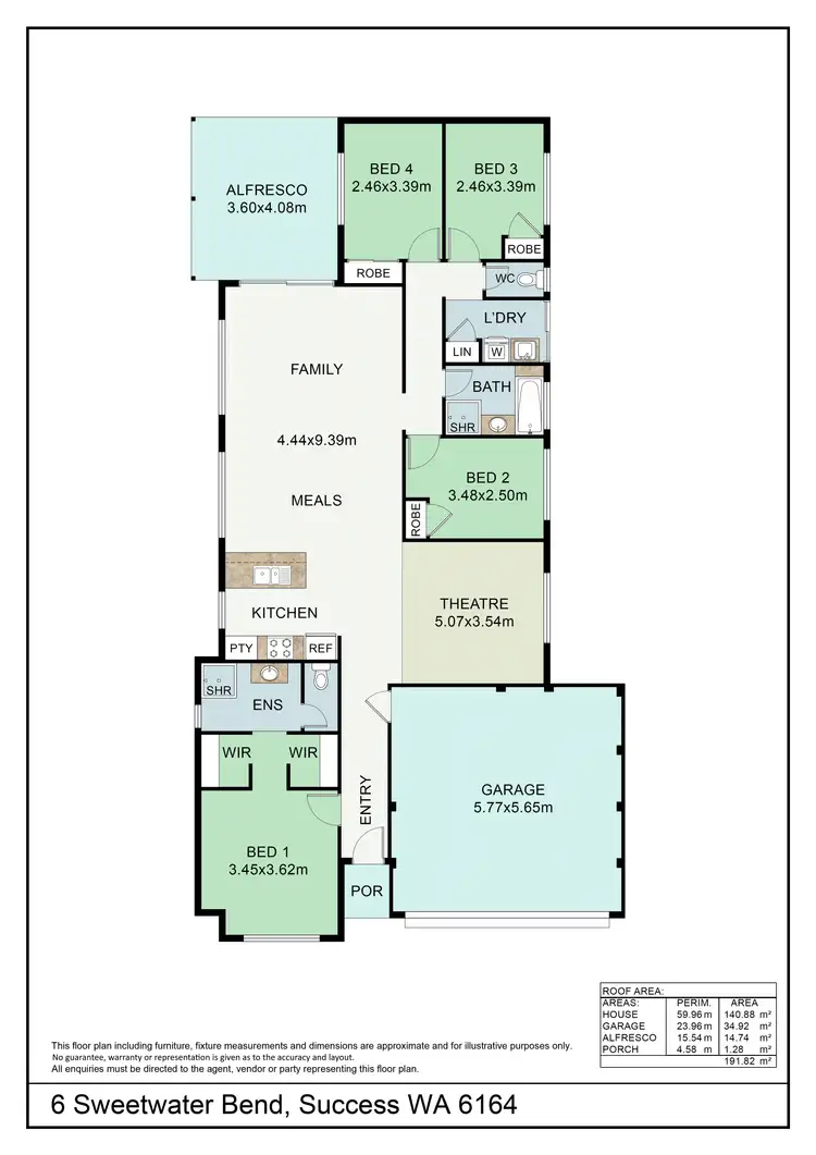 Floorplan of Homely house listing, 6 Sweetwater Bend, Success WA 6164
