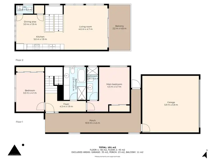 Floorplan of Homely unit listing, Unit 1/6 Lake St, Eden NSW 2551