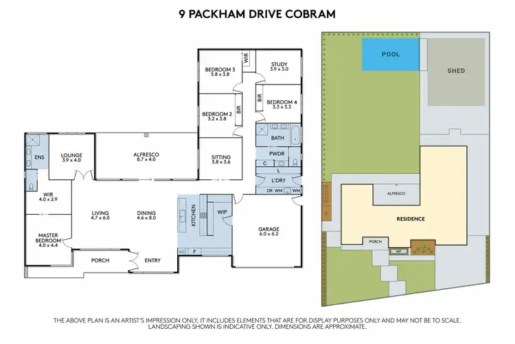 Floorplan of Homely house listing, 9 Packham Dr, Cobram VIC 3644