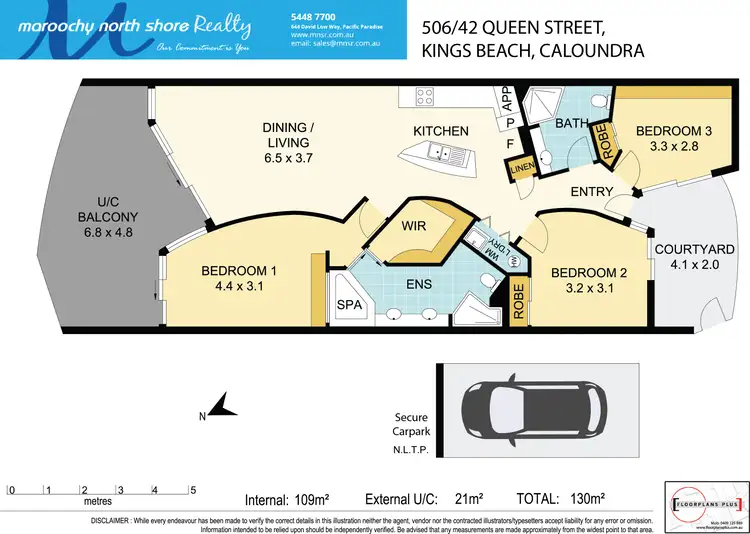 Floorplan of Homely unit listing, Unit 506/42 Queen St, Kings Beach QLD 4551