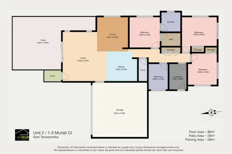 Floorplan of Homely unit listing, Unit 2/1-3 Murlali Crt, East Toowoomba QLD 4350