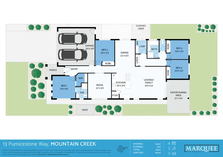 Floorplan of Homely house listing, 13 Pumicestone Way, Mountain Creek QLD 4557