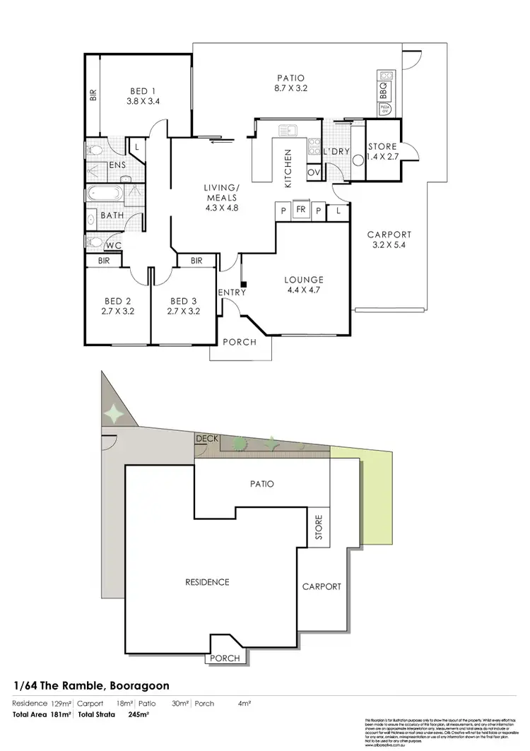 Floorplan of Homely villa listing, 1/64 The Ramble, Booragoon WA 6154