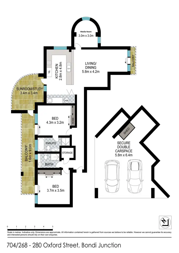 Floorplan of Homely unit listing, Unit 704/268-280 Oxford St, Bondi Junction NSW 2022