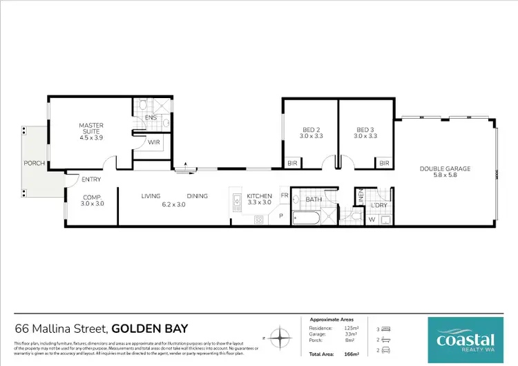 Floorplan of Homely house listing, 66 Mallina Cres, Golden Bay WA 6174