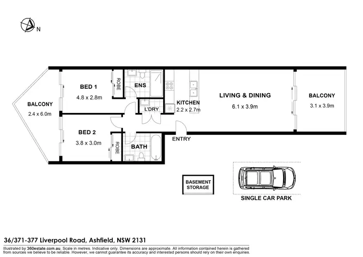 Floorplan of Homely apartment listing, Unit 36/371-377 Liverpool Rd, Ashfield NSW 2131