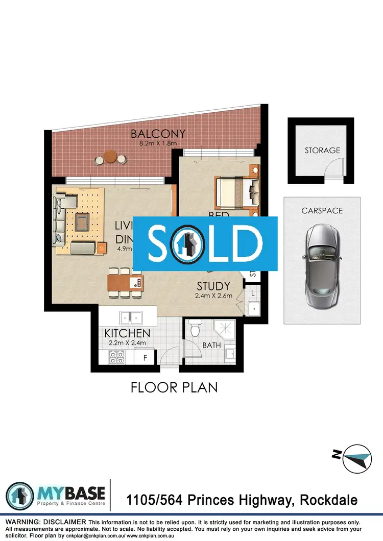 Floorplan of Homely apartment listing, 1105/564 Princes Hwy, Rockdale NSW 2216
