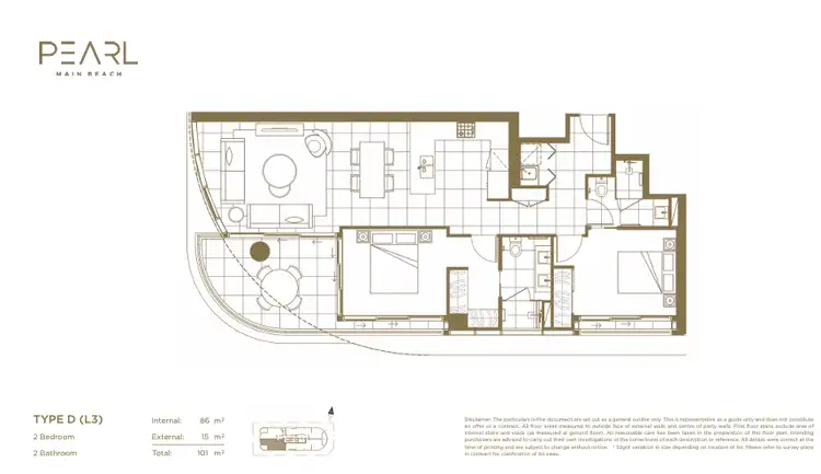 Floorplan of Homely unit listing, Unit 304/3550 Main Beach Pde, Main Beach QLD 4217