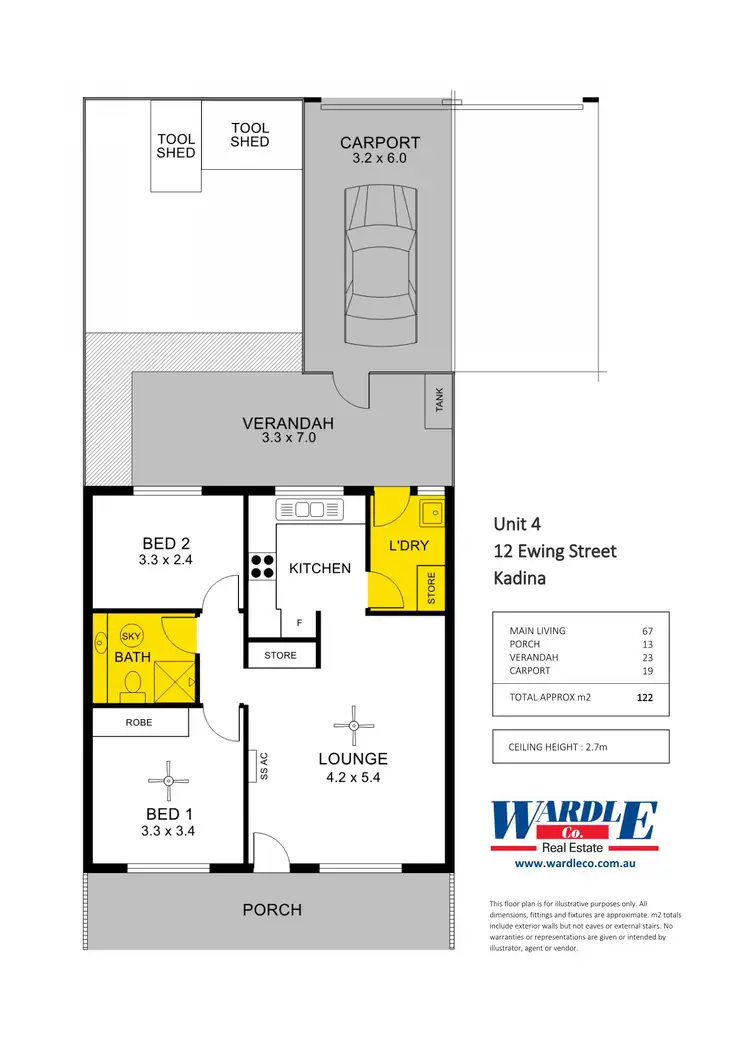 Floorplan of Homely unit listing, Unit 4/12 Ewing St, Kadina SA 5554