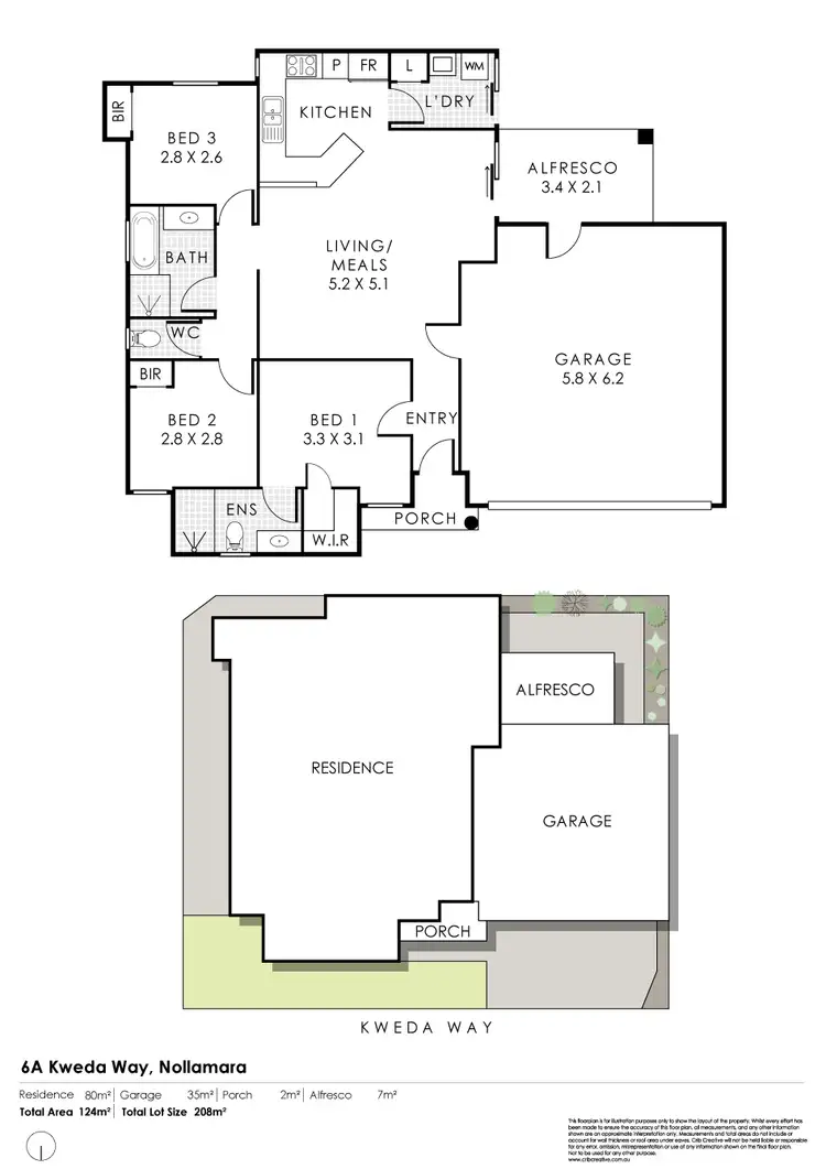 Floorplan of Homely house listing, 6A Kweda Way, Nollamara WA 6061