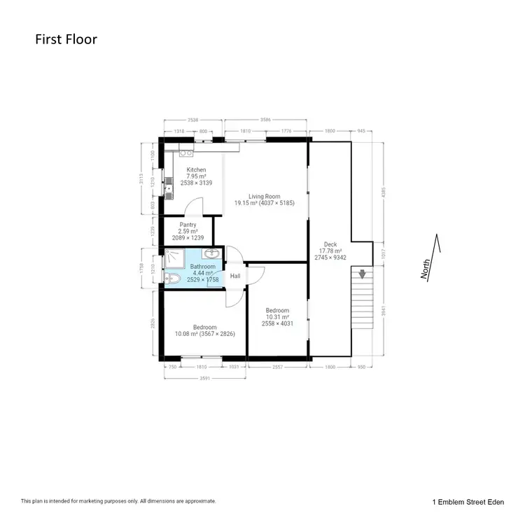 Floorplan of Homely house listing, 1 Emblen St, Eden NSW 2551
