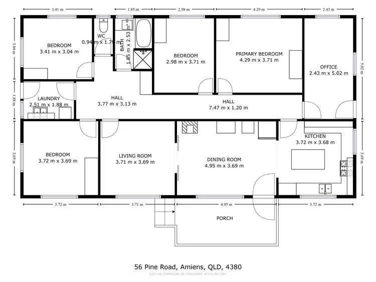 Floorplan of Homely house listing, 56 Pine Rd, Amiens QLD 4380