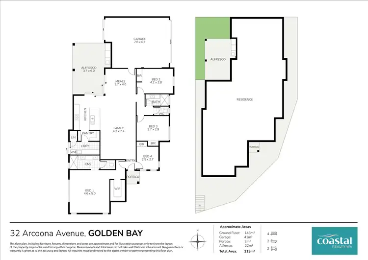 Floorplan of Homely house listing, 32 Arcoona Ave, Golden Bay WA 6174