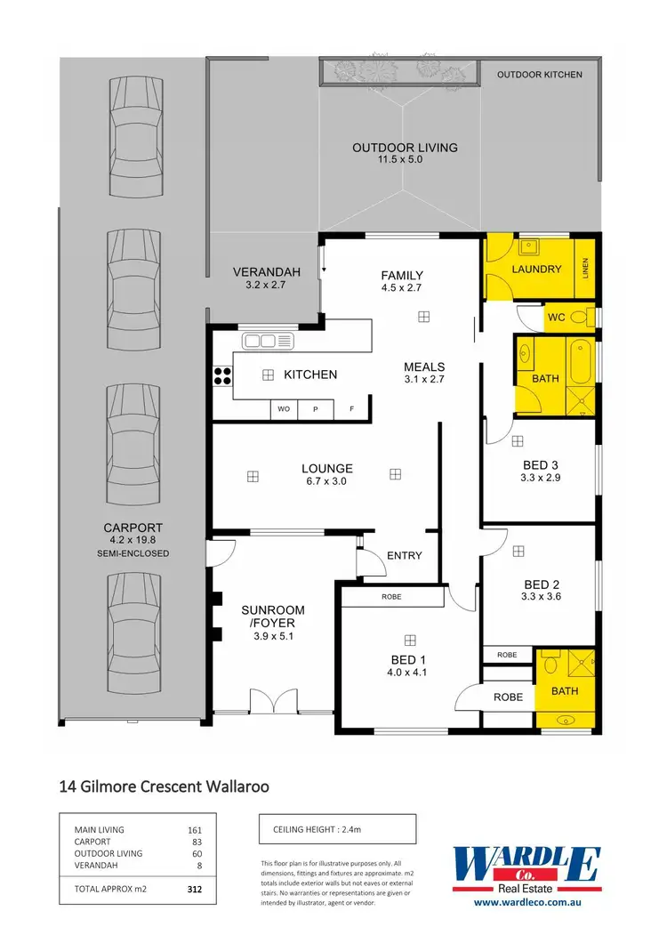 Floorplan of Homely house listing, 14 Gilmore Cres, Wallaroo SA 5556