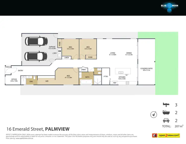 Floorplan of Homely house listing, 16 Emerald St, Palmview QLD 4553