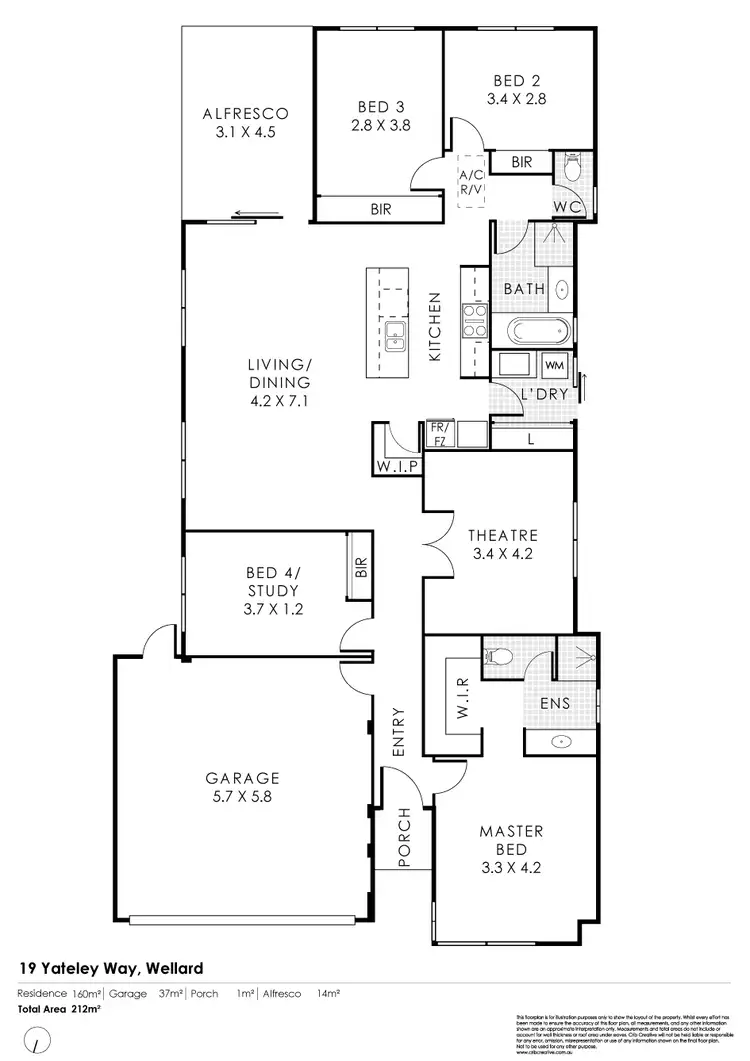 Floorplan of Homely house listing, 19 Yateley Way, Wellard WA 6170