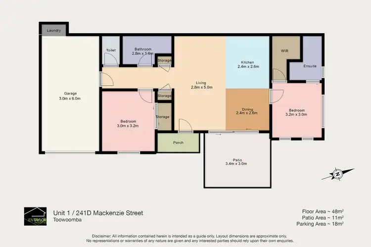 Floorplan of Homely unit listing, Unit 1/241D Mackenzie St, Centenary Heights QLD 4350