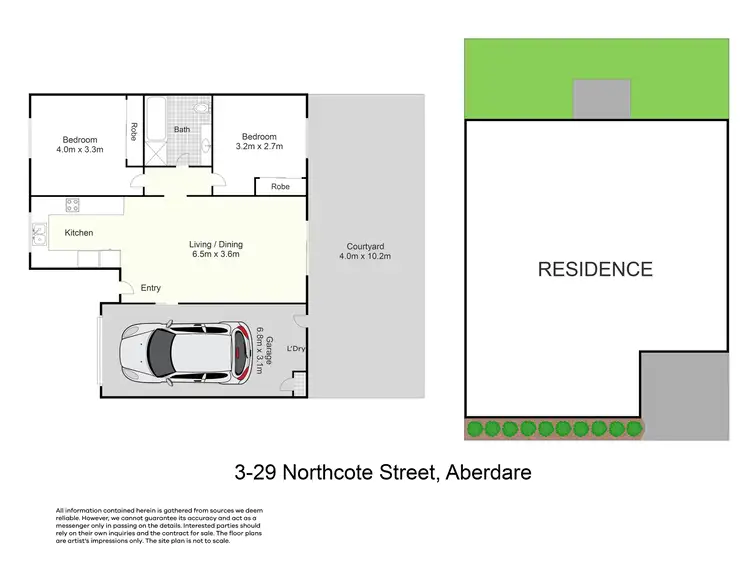Floorplan of Homely unit listing, Unit 3/29 Northcote St, Aberdare NSW 2325