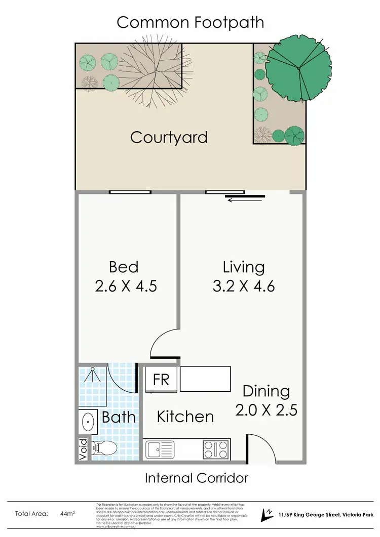Floorplan of Homely unit listing, 11/69 King George Street, Victoria Park WA 6100