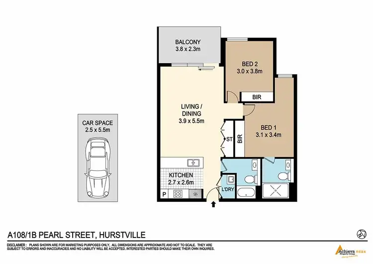 Floorplan of Homely apartment listing, A108/1B Pearl St, Hurstville NSW 2220
