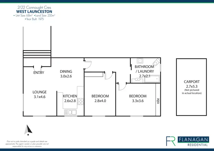Floorplan of Homely unit listing, Unit 2/22 Connaught Cres, West Launceston TAS 7250
