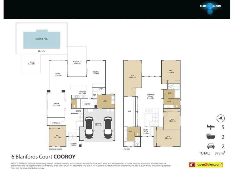 Floorplan of Homely house listing, 6 Blanfords Ct, Cooroy QLD 4563
