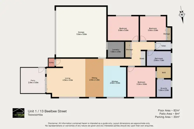Floorplan of Homely unit listing, Unit 1/13 Beelbee St, Harristown QLD 4350