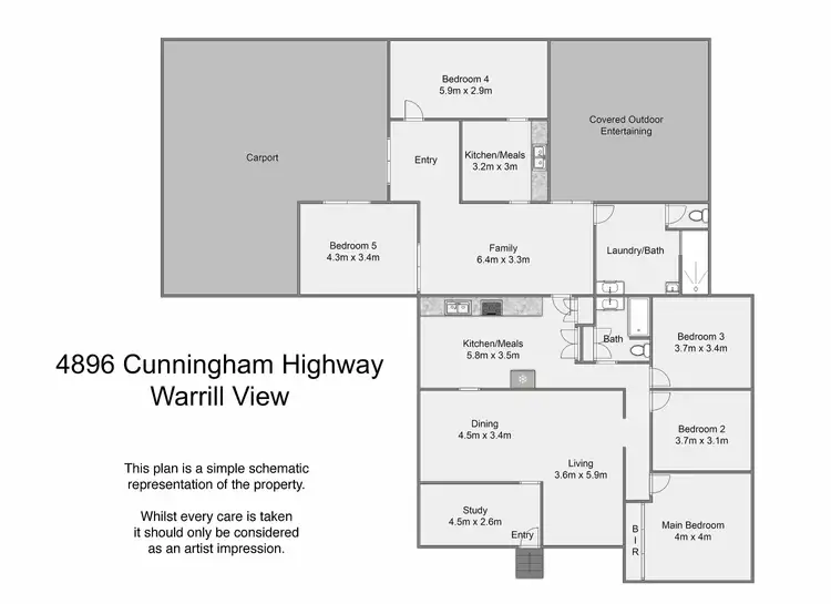 Floorplan of Homely rural property listing, 4896 Cunningham Hwy, Warrill View QLD 4307
