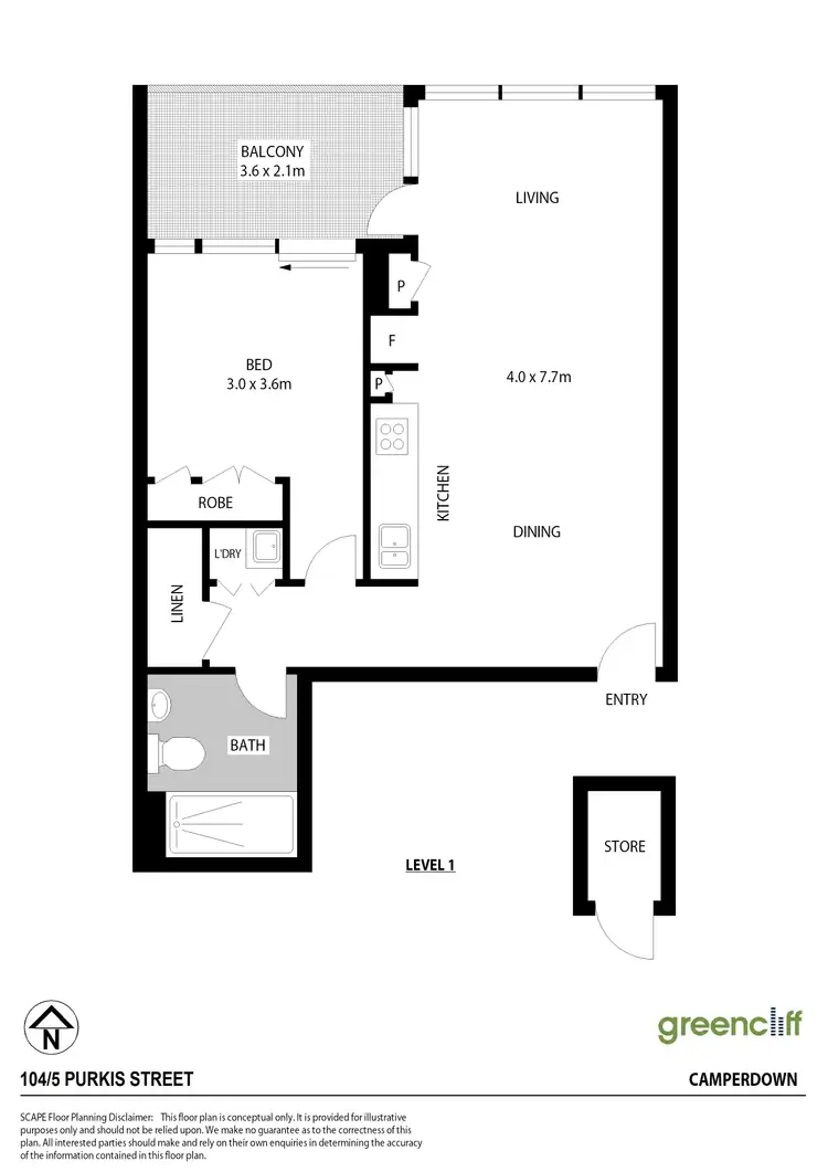 Floorplan of Homely apartment listing, 104/5 Purkis St, Camperdown NSW 2050