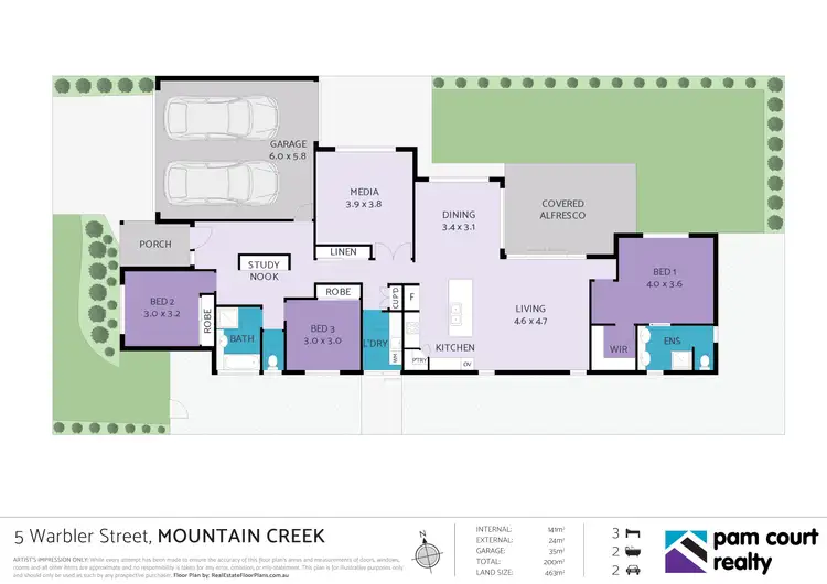 Floorplan of Homely house listing, 5 Warbler Street, Mountain Creek QLD 4557