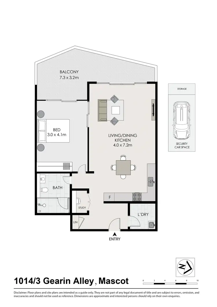 Floorplan of Homely apartment listing, 1014/3 Gearin Ally, Mascot NSW 2020