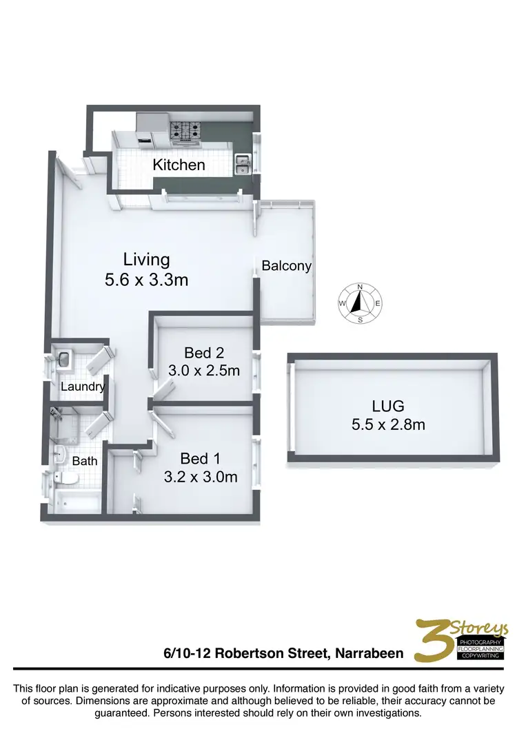 Floorplan of Homely unit listing, Unit 6/10-12 Robertson St, Narrabeen NSW 2101