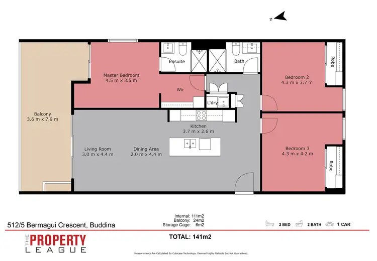 Floorplan of Homely apartment listing, Unit 512/5 Bermagui Cres, Buddina QLD 4575