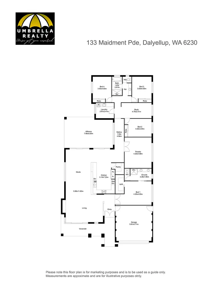 Floorplan of Homely house listing, 133 Maidment Pde, Dalyellup WA 6230