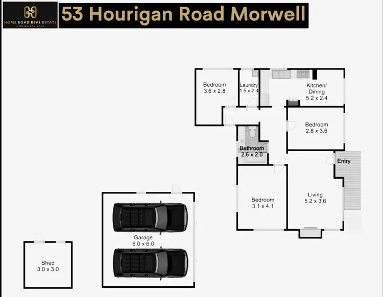 Floorplan of Homely house listing, 53 Hourigan Road, Morwell VIC 3840