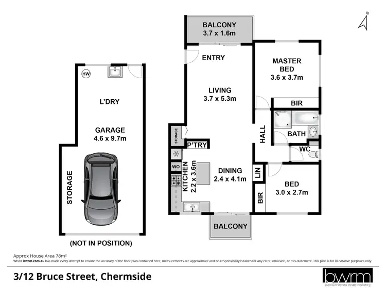 Floorplan of Homely unit listing, Unit 3/12 Bruce St, Chermside QLD 4032