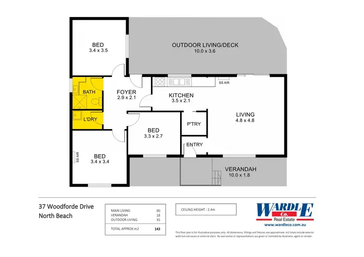 Floorplan of Homely house listing, 37 Woodforde Dr, North Beach SA 5556