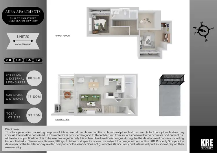Floorplan of Homely apartment listing, Unit 20/29-31 St Ann Street, Merrylands NSW 2160