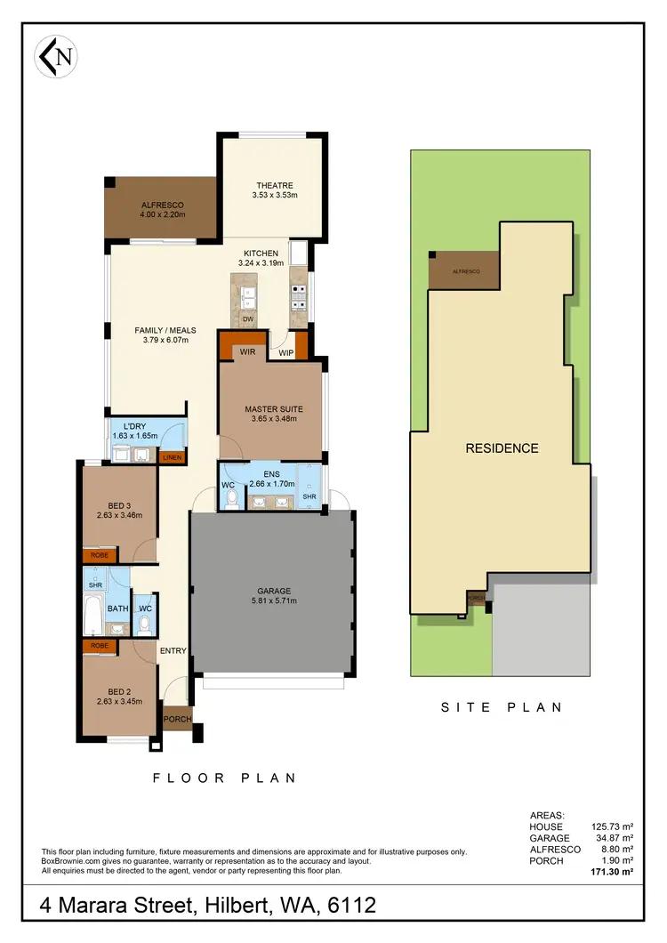Floorplan of Homely house listing, 4 Marara St, Hilbert WA 6112
