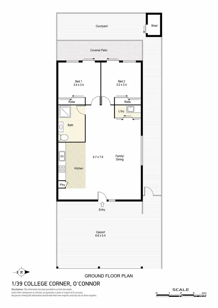 Floorplan of Homely villa listing, 1/39 College Cnr, O'connor WA 6163