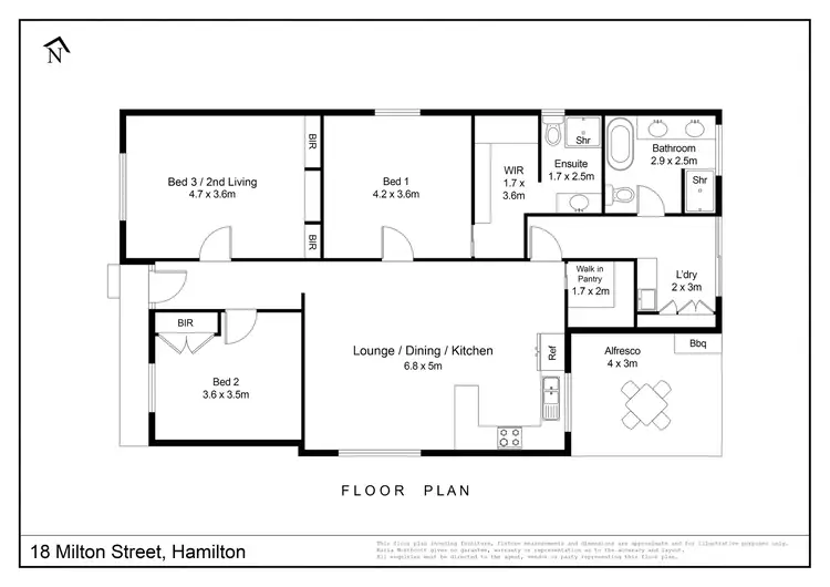 Floorplan of Homely flat listing, 11 Milton Street, Hamilton VIC 3300