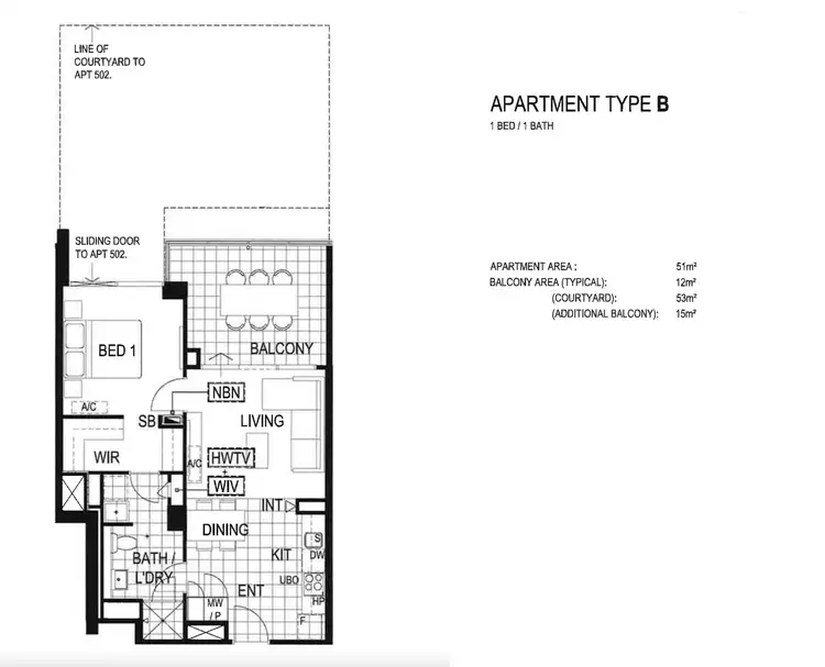 Floorplan of Homely apartment listing, 502/659 Murray St, West Perth WA 6005