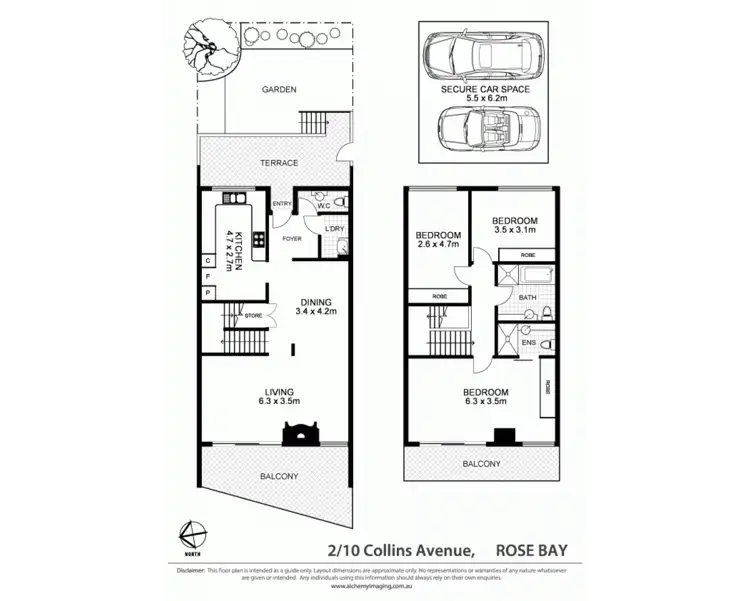 Floorplan of Homely semi-detached listing, Unit 2/2-10 Collins Ave, Rose Bay NSW 2029