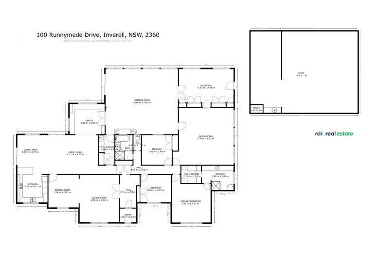 Floorplan of Homely rural property listing, 100 Runnymede Drive, Inverell NSW 2360